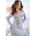 Embroidered maxi dress "Spring" Gray